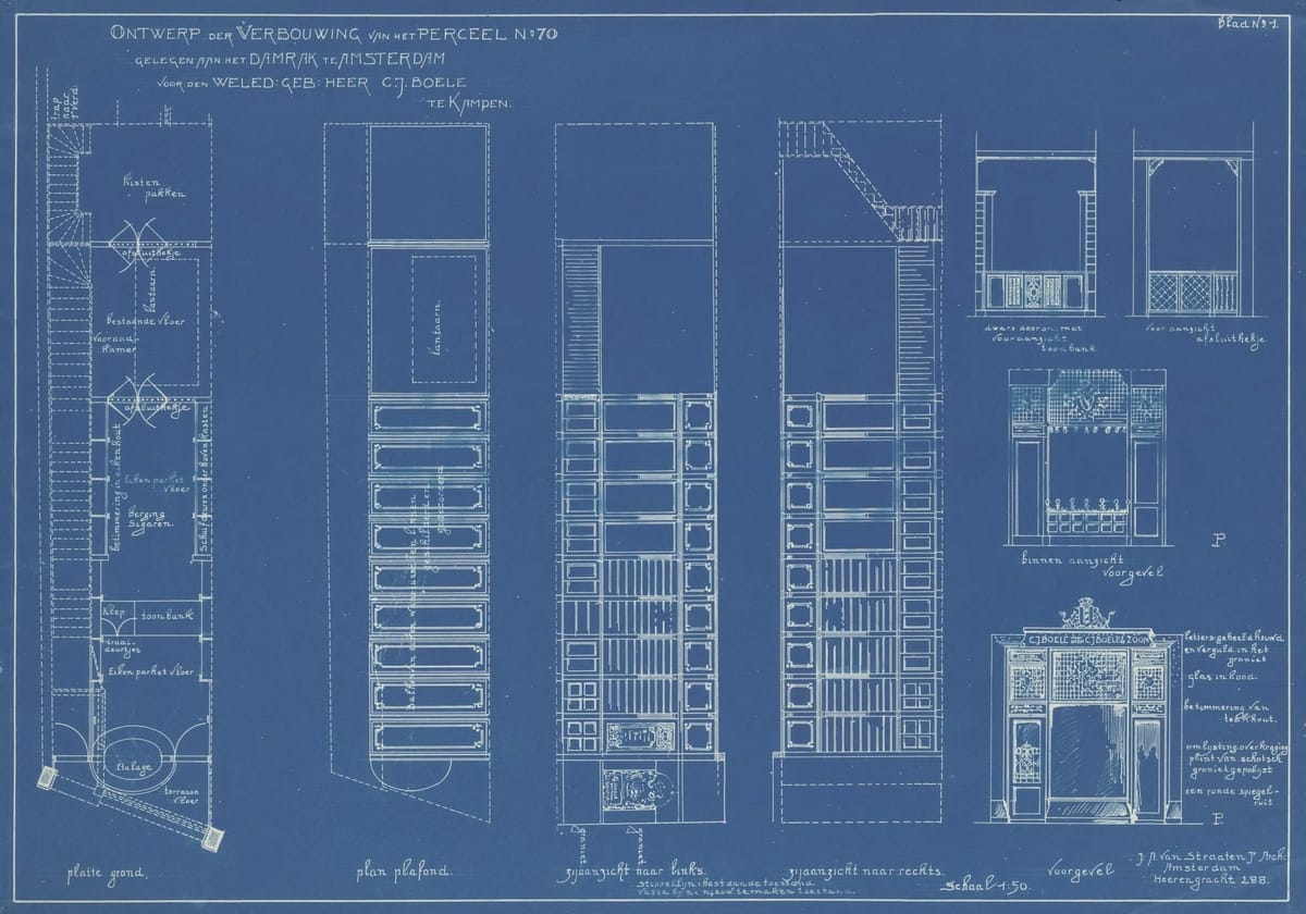 Architectural blueprint of a multi-storey building, the visual metaphor for the 90-Day Growth Blueprint Marg drafts from public filings